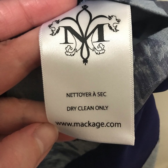 NWT Mackage Collection Shift Dress Blue Silk - Picture 6 of 8